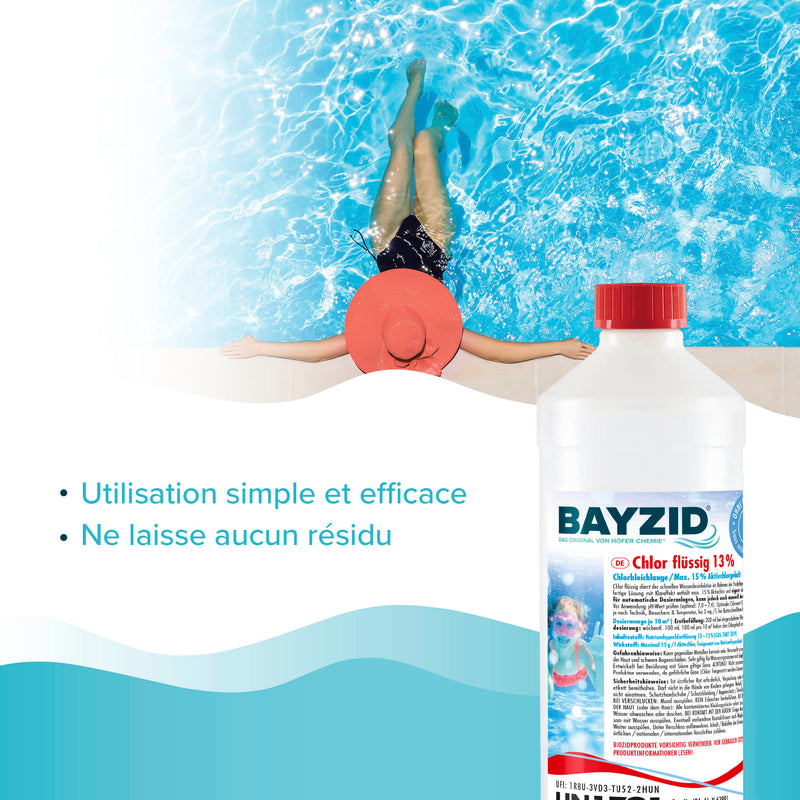 1 kg BAYZID® Chlor 13% flüssig für Pools - Höfer Chemie GmbH