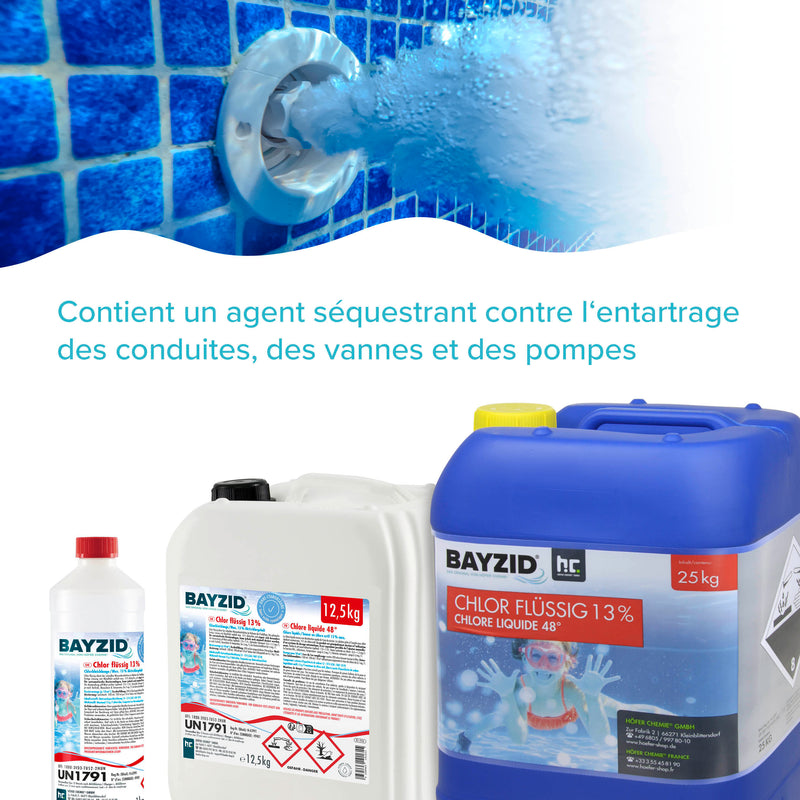 1 kg BAYZID® Chlor 13% flüssig für Pools - Höfer Chemie GmbH
