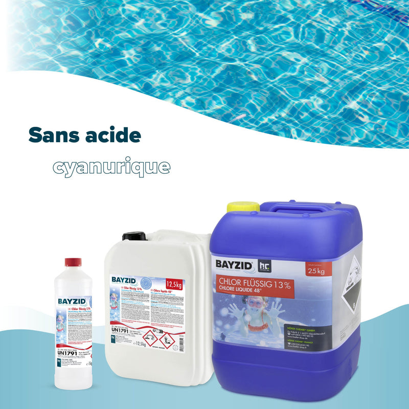 12,5 kg BAYZID® Chlor 13% flüssig für Pools in Kanister - Höfer Chemie GmbH