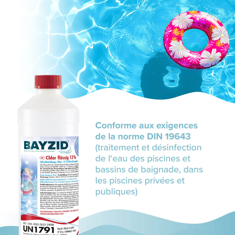 1 kg BAYZID® Chlor 13% flüssig für Pools - Höfer Chemie GmbH