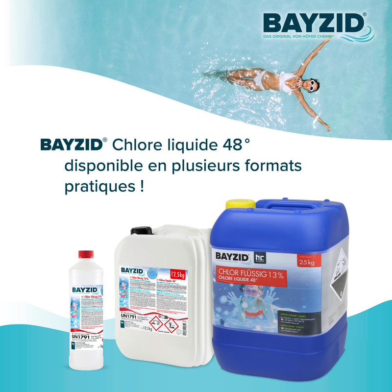12,5 kg BAYZID® Chlor 13% flüssig für Pools in Kanister - Höfer Chemie GmbH