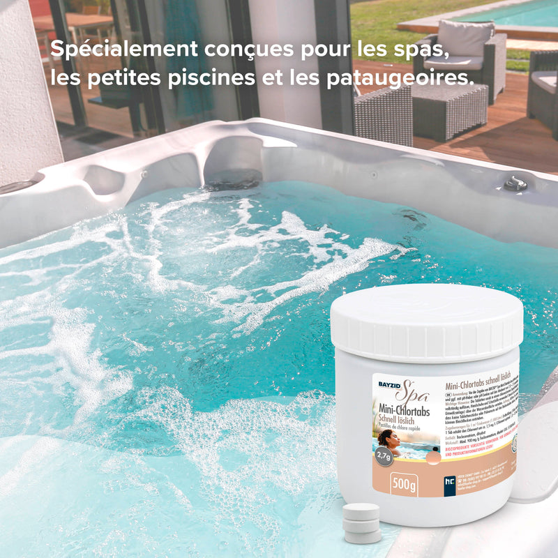 500g Mini pastilles de chlore BAYZID® SPA à dissolution rapide