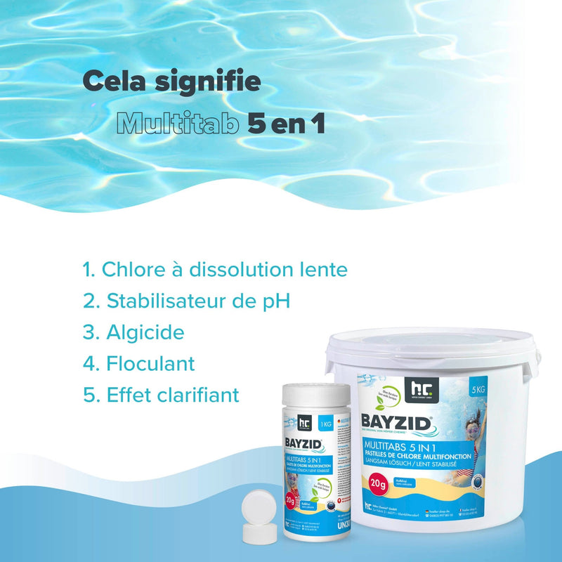 1 kg BAYZID® Multitabs 20g 5in1 für Pools - Höfer Chemie GmbH