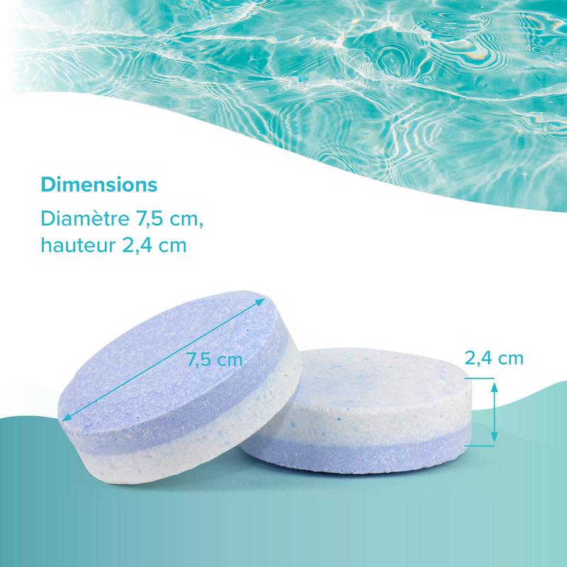 Galets de chlore biphase 6en1 de 200g BAYZID® en pot de 5 KG