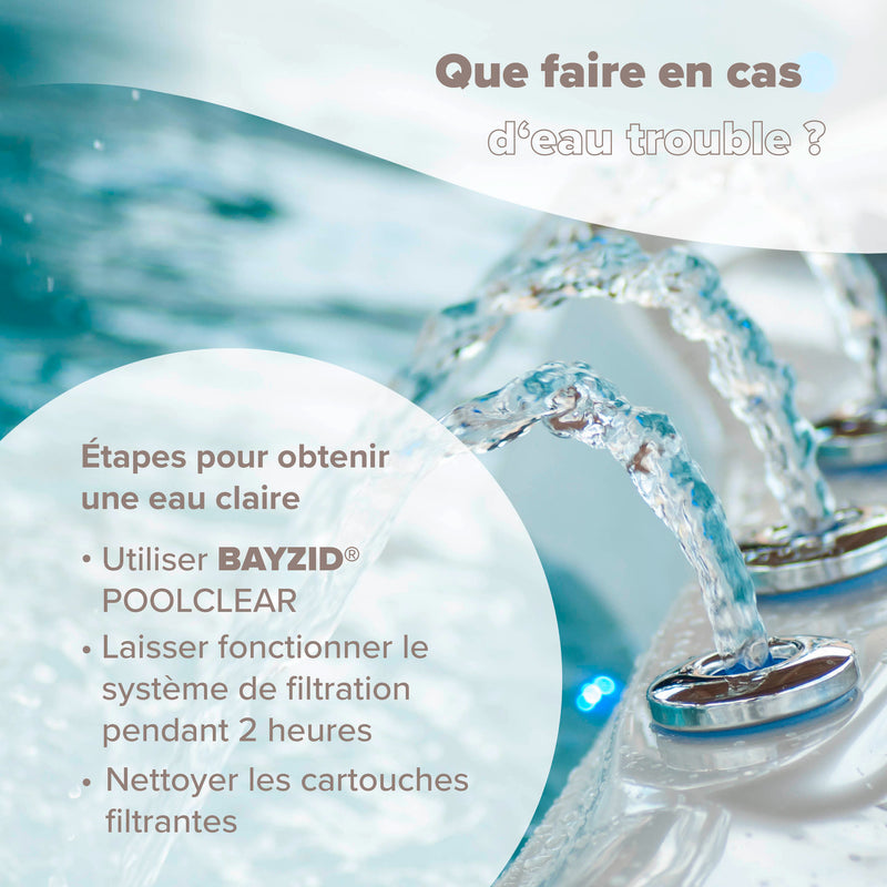 1L de BAYZID® SPA Poolclear pour l'élimination des turbidités