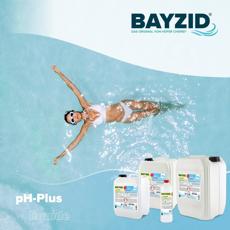 7 kg BAYZID® pH Plus flüssig für Pools in handlichen Kanistern - Höfer Chemie GmbH