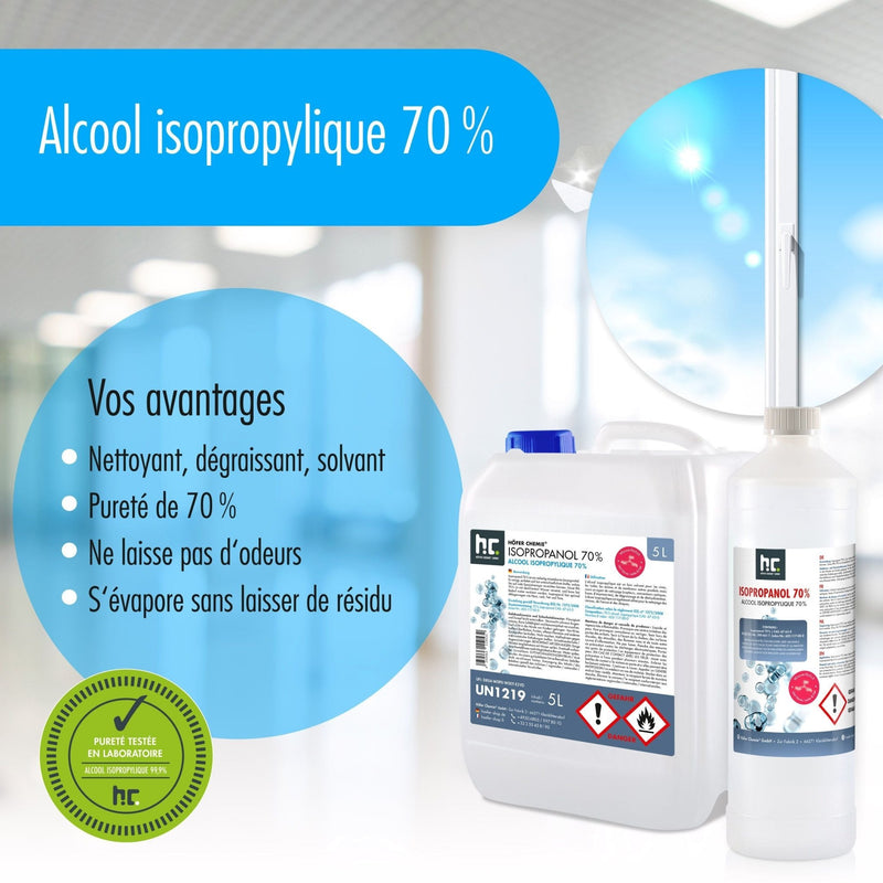 Alcool isopropylique 70% Höfer Chemie® en bouteille de 1 L