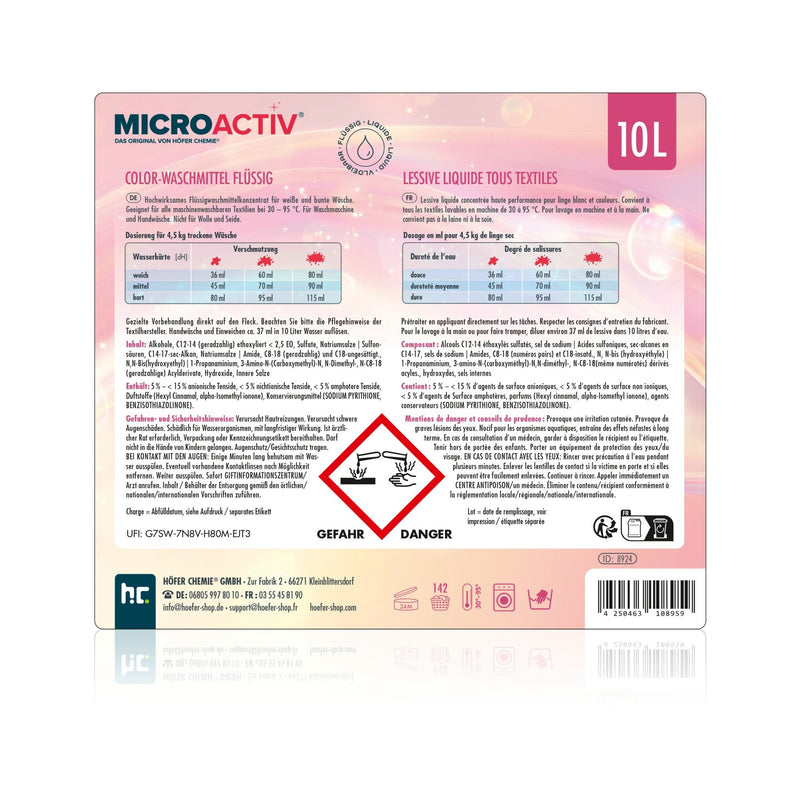 10 L Microactiv® Color Waschmittel flüssig - Höfer Chemie GmbH