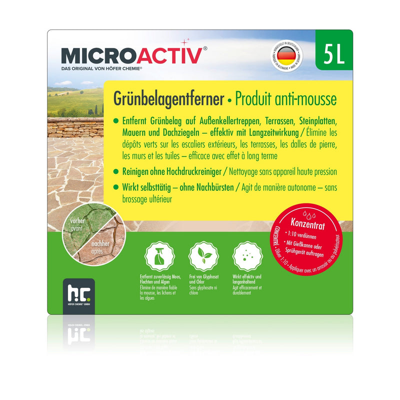 5 L MICROACTIV® Steinreiniger / Grünbelag - Entferner - Höfer Chemie GmbH