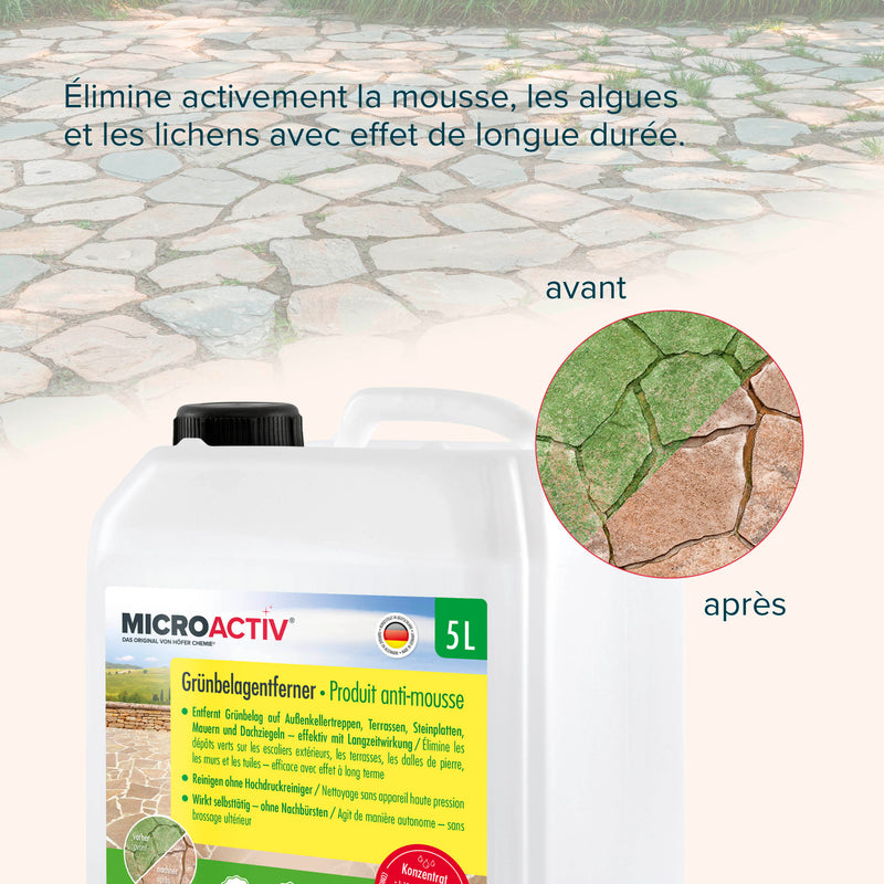 5 L MICROACTIV® Steinreiniger / Grünbelag - Entferner - Höfer Chemie GmbH