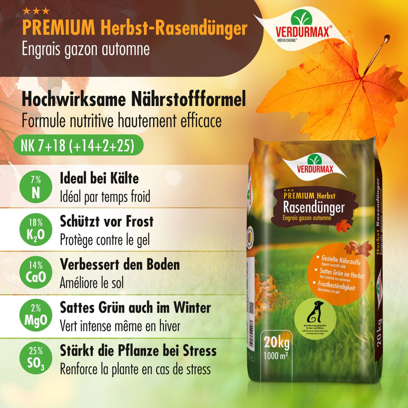 20 kg VERDURMAX® Premium Herbst Rasendünger - Höfer Chemie GmbH