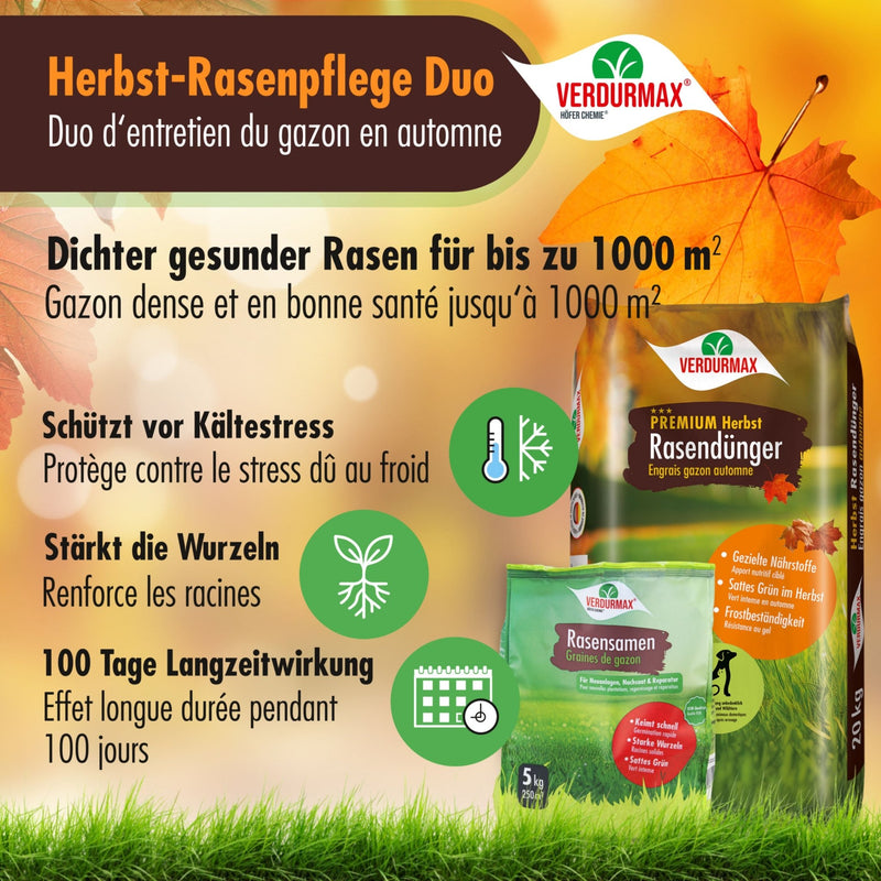 VERDURMAX® Herbst-Rasenpflege Duo 1000 m²