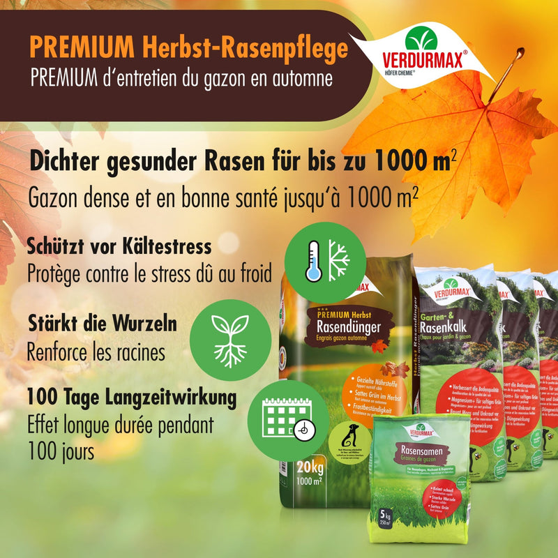 VERDURMAX® Herbst-Rasenpflege Komplett-Set 1000 m²