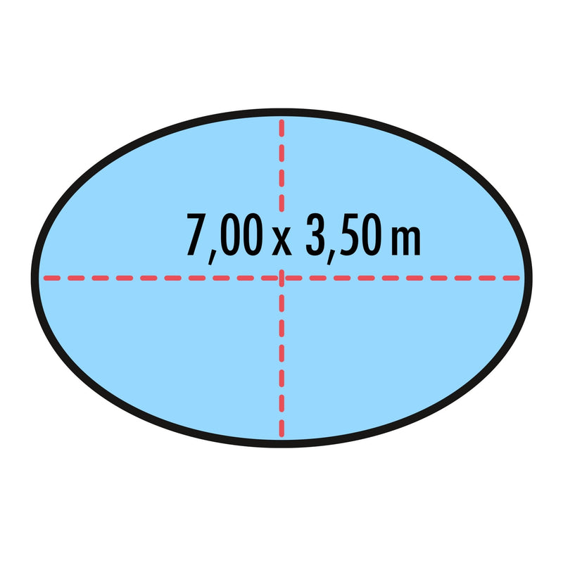 Poolabdeckung für ovale Pools 7 x 3,50 m - Höfer Chemie GmbH
