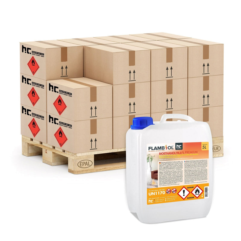 5 L FLAMBIOL® Bioethanol 96,6% Premium für Ethanol - Brenner oder Kamine - Höfer Chemie GmbH