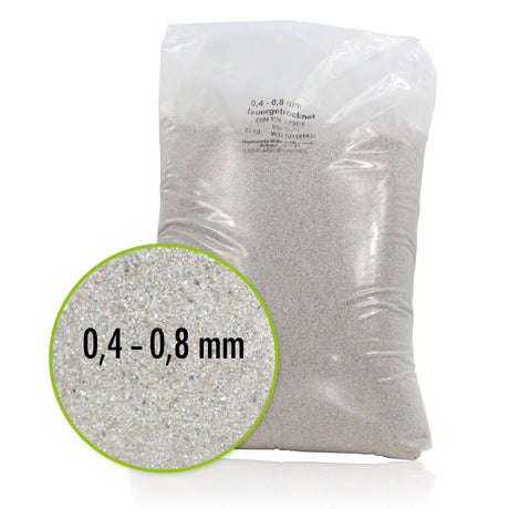 25 kg premium kwartszand filterzand 0,4 - 0,8 mm