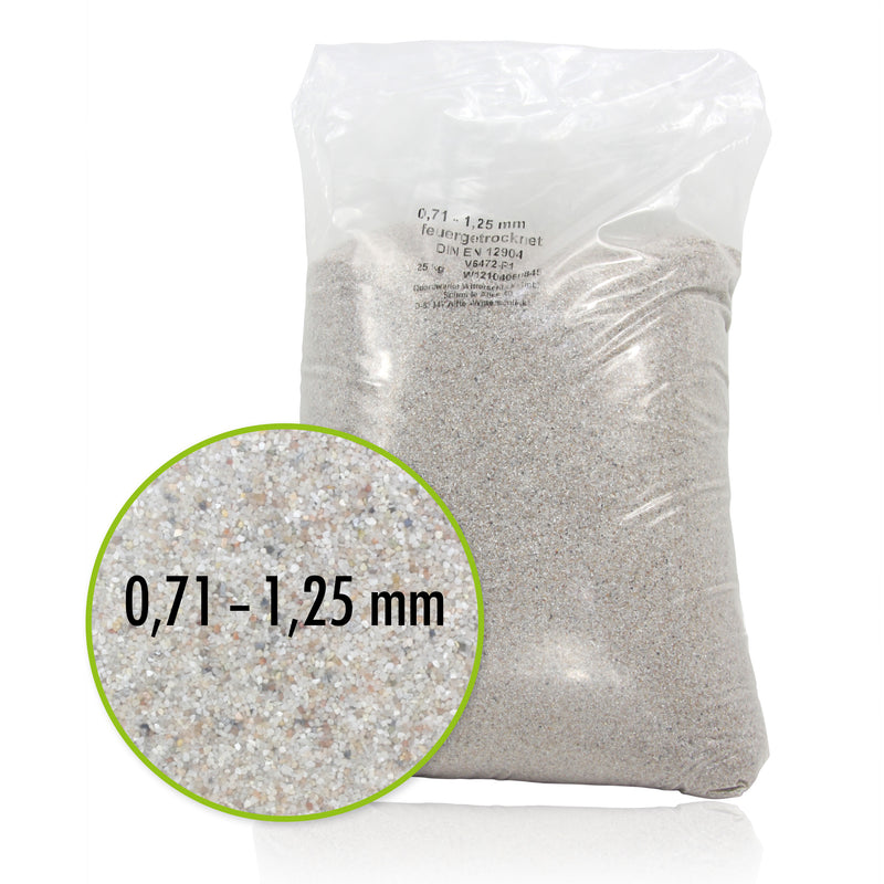 25 kg premium kwartszand filterzand 0,71 - 1,25 mm