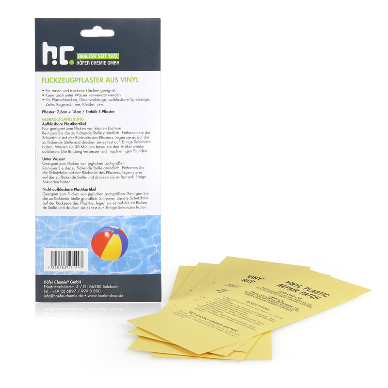 Set Selbstklebende Reparaturpads für Vinylprodukte wie Pools, Bälle, u.v.m.
