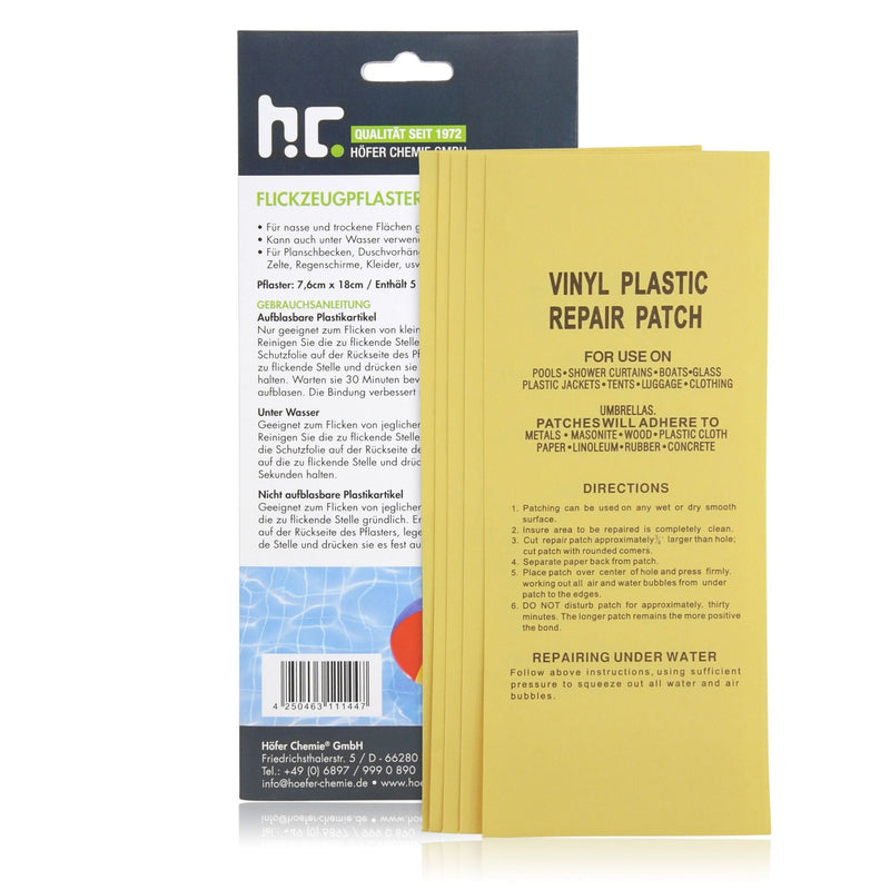 Set Selbstklebende Reparaturpads für Vinylprodukte wie Pools, Bälle, u.v.m.