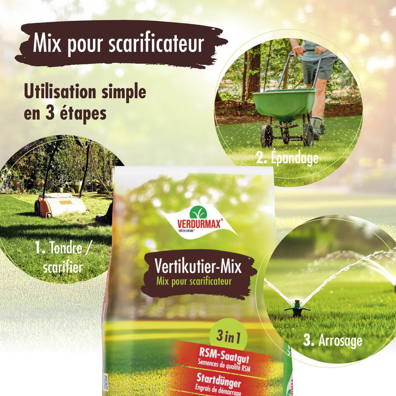 4 kg VERDURMAX® Scarificateur-Mix 3 en 1