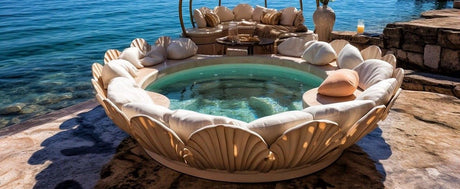 Ein Whirlpool mir klarem Wasser