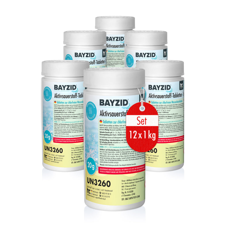 1 kg BAYZID® Aktivsauerstoff Tabletten 20g für Pools