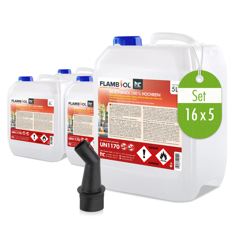 5 L FLAMBIOL® Bioethanol Hochrein 100 % rauch- und rußfrei in Kanistern