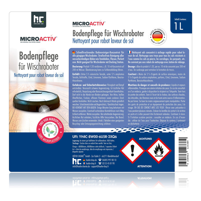 1 L Microactiv® Bodenpflege für Wischroboter in Flaschen