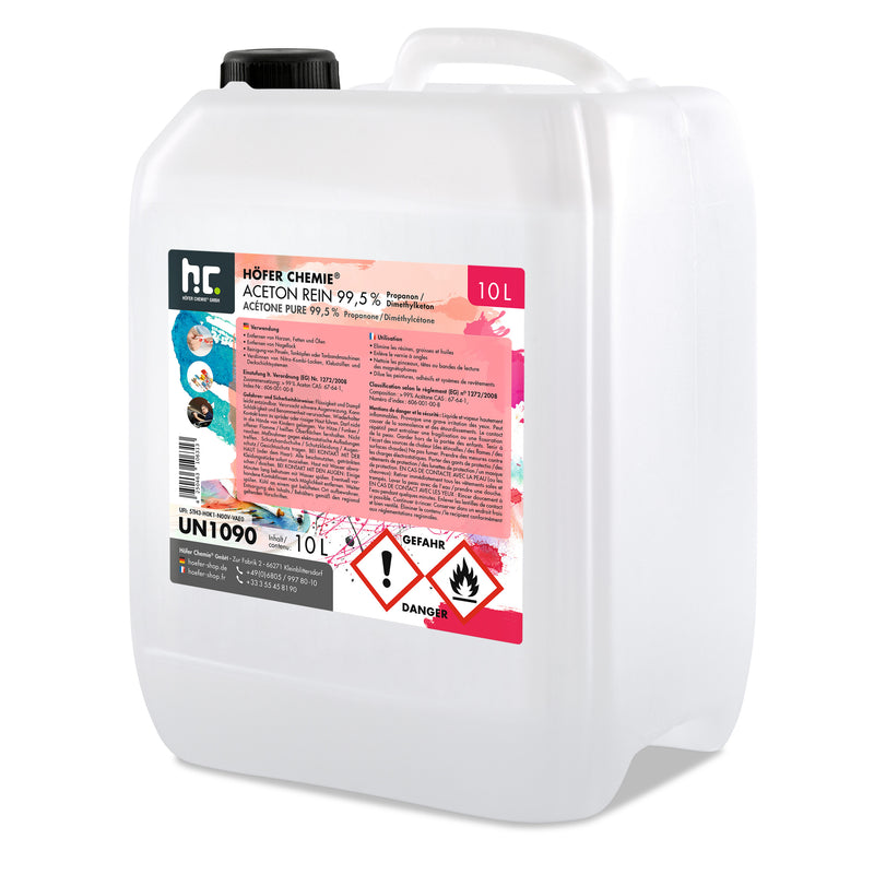 Acétone pur 99,5% Höfer Chemie® en bidon de 10 L