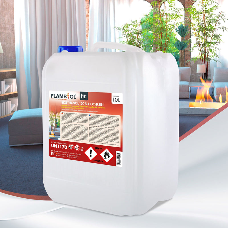 Bioéthanol à 100 % FLAMBIOL® dénaturé en bidon de 10 L