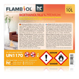 10 L FLAMBIOL® Bioethanol 96,6% Premium für Ethanolkamin in Kanistern - Höfer Chemie GmbH