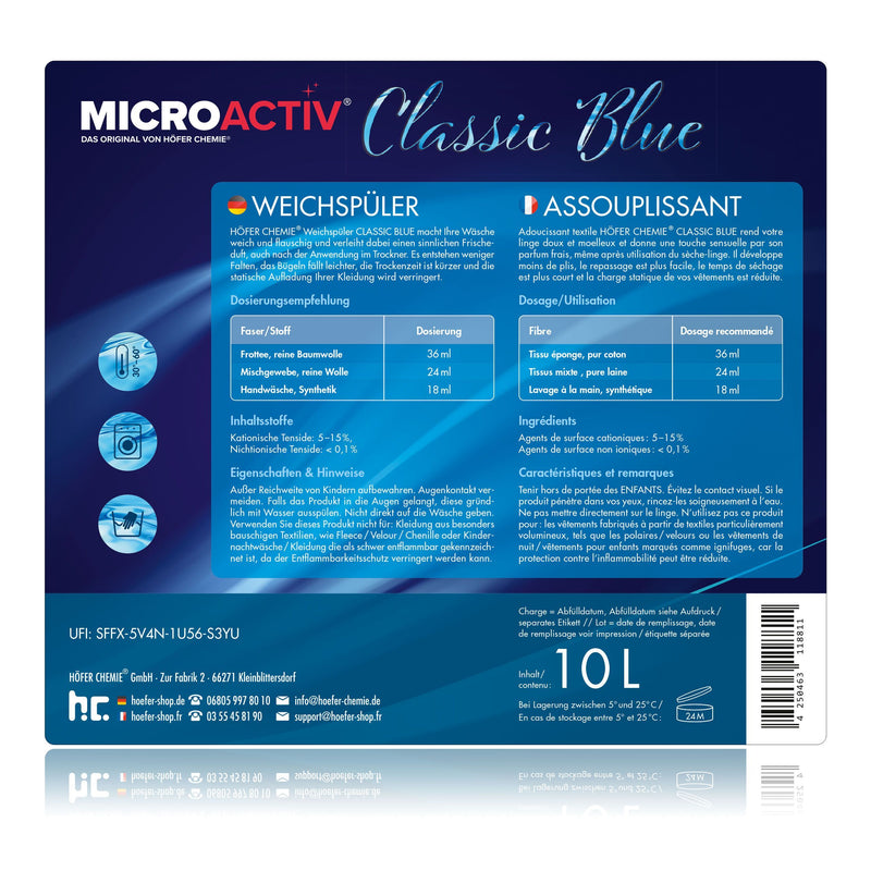 10 L Microactiv® Weichspüler Classic Blue in Kanister