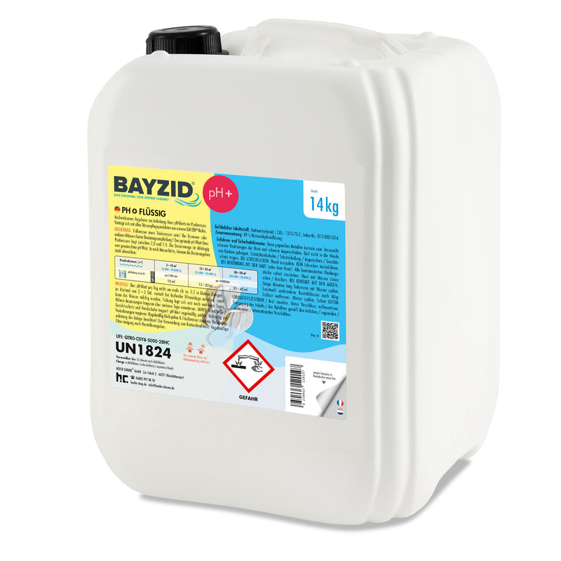 14 kg BAYZID® pH Plus vloeistof voor zwembaden in jerrycans