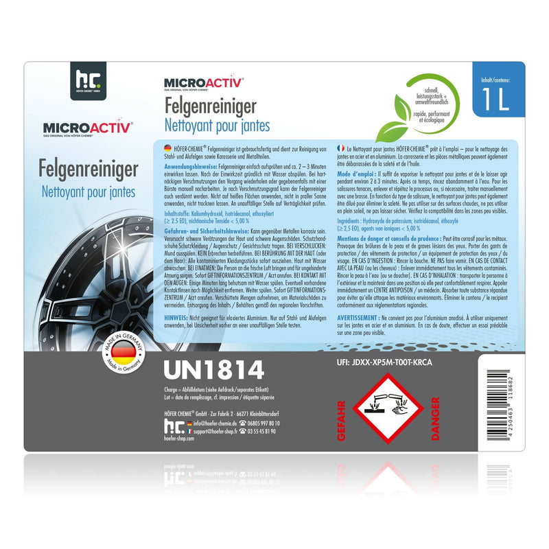 1 L MICROACTIV® Felgenreiniger - anwendungsfertig - Höfer Chemie GmbH