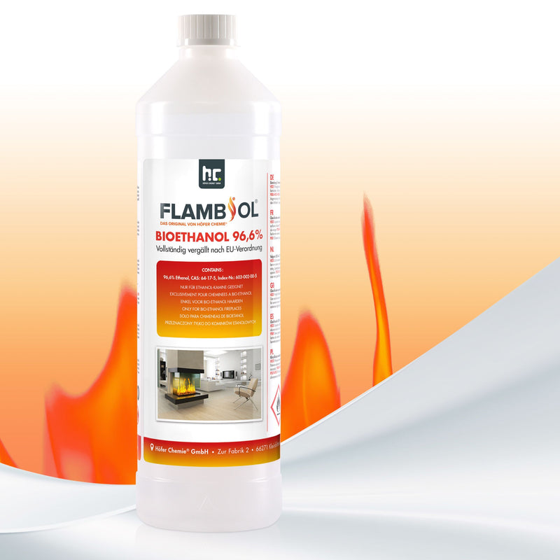 1 L FLAMBIOL® Bioethanol 96,6% Premium für Ethanol-Tischkamin