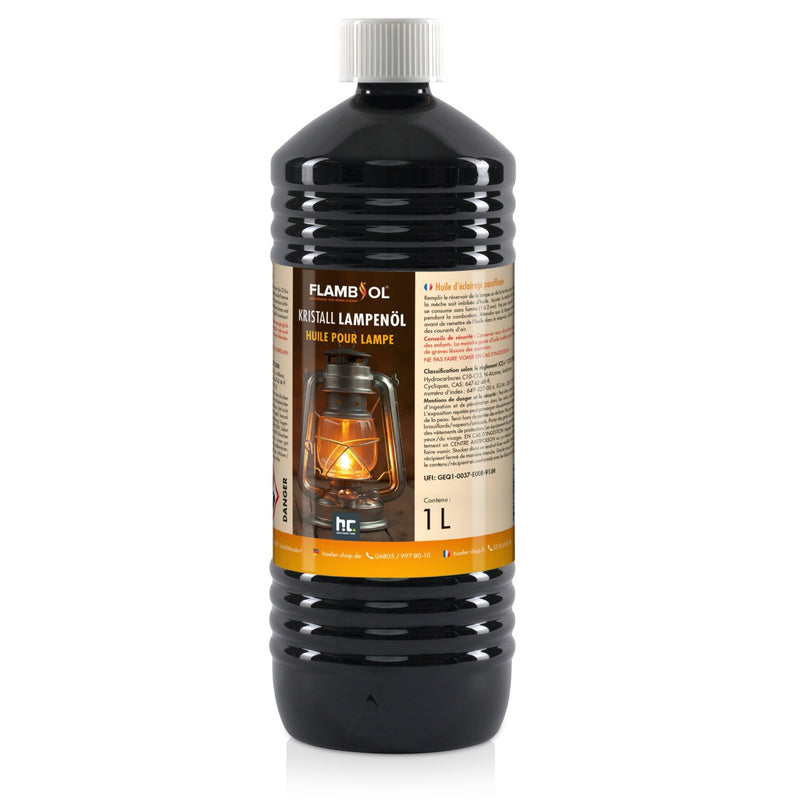 1 L FLAMBIOL® Lampenöl Hochrein Kristallklar in Flaschen - Höfer Chemie GmbH