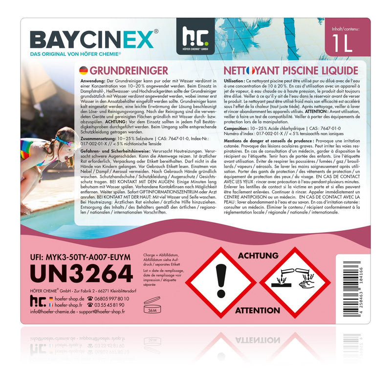 1 L BAYCINEX® Grundreiniger für Pools - Höfer Chemie GmbH