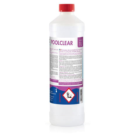 1 L BAYZID® Poolclear - Trübungsbeseitigung für Pool - Filter mit Kartuschen & Filterballs - Höfer Chemie GmbH