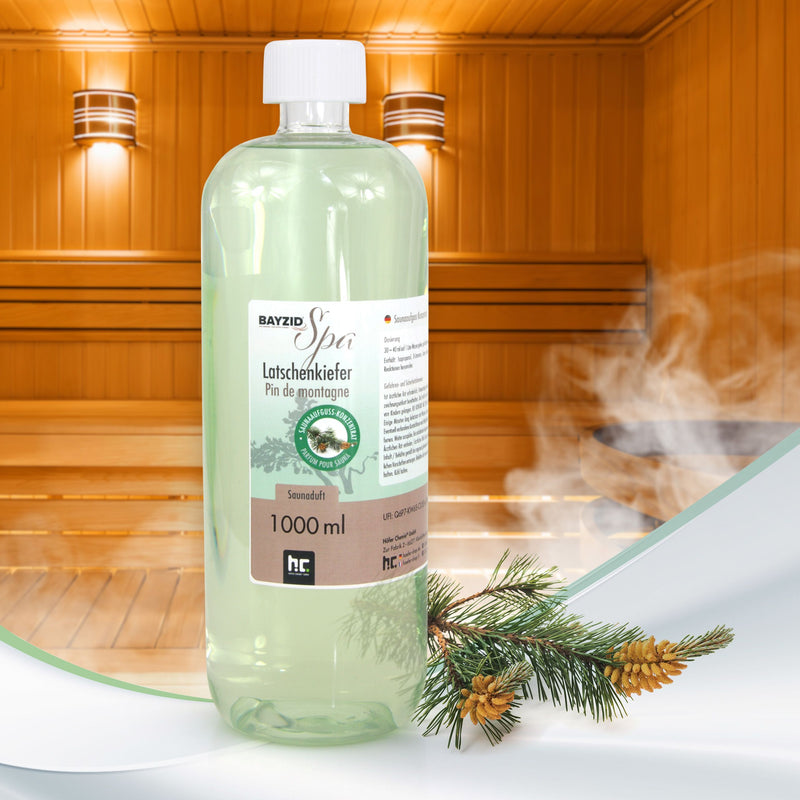 Parfum de sauna BAYZID® SPA - Pin de montagne en bouteille de 1 L