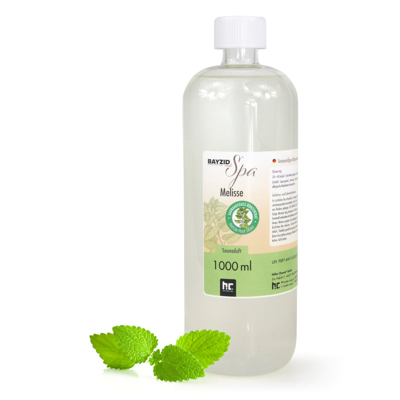 Parfum de sauna BAYZID® SPA - Melisse en bouteille de 1 L