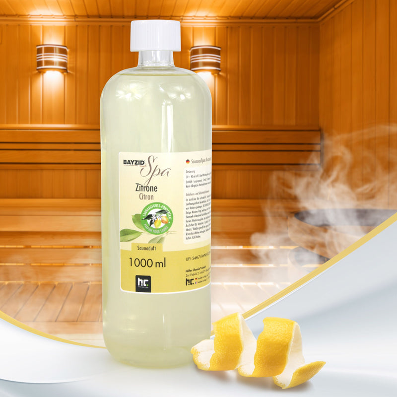 Parfum de sauna BAYZID® SPA - Citron en bouteille de 1 L