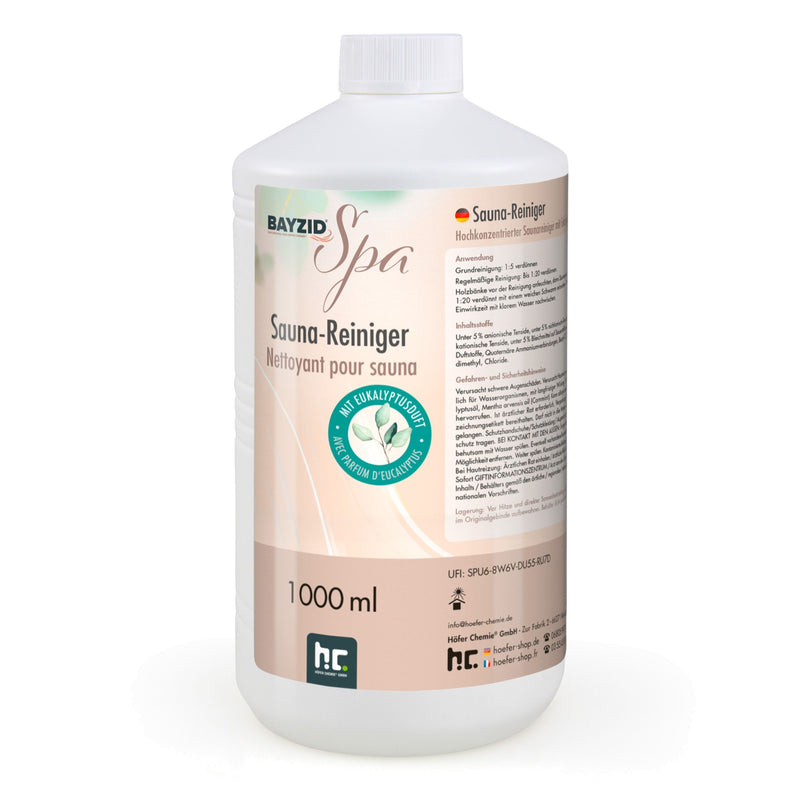 1 L BAYZID® SPA Saunareiniger mit Eukalyptusduft - hochkonzentriertes Reinigungsmittel