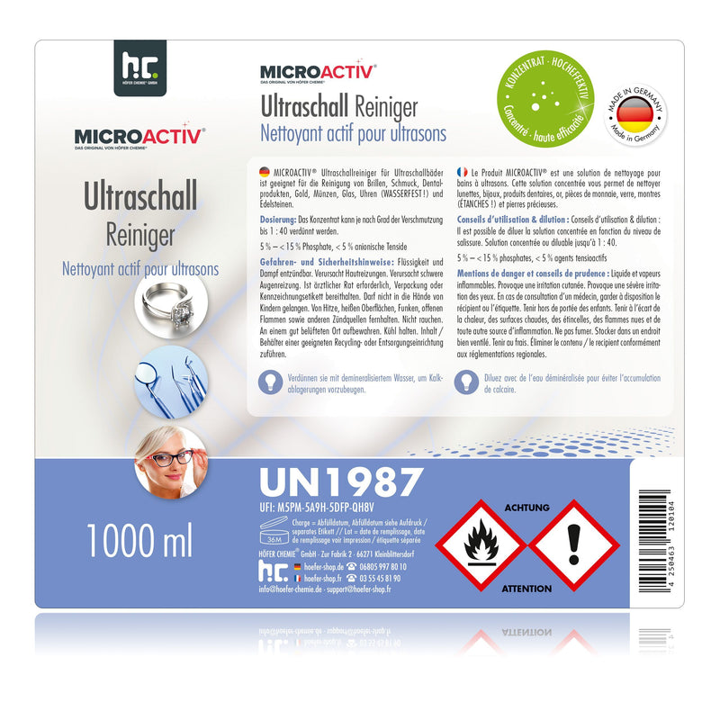 1 L Microactiv® Ultraschallreiniger für Ultraschallbad in Flaschen