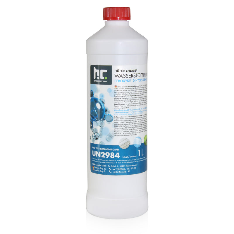 Péroxyde d'hydrogène 11,9 % Höfer Chemie® en bouteille de 1 L
