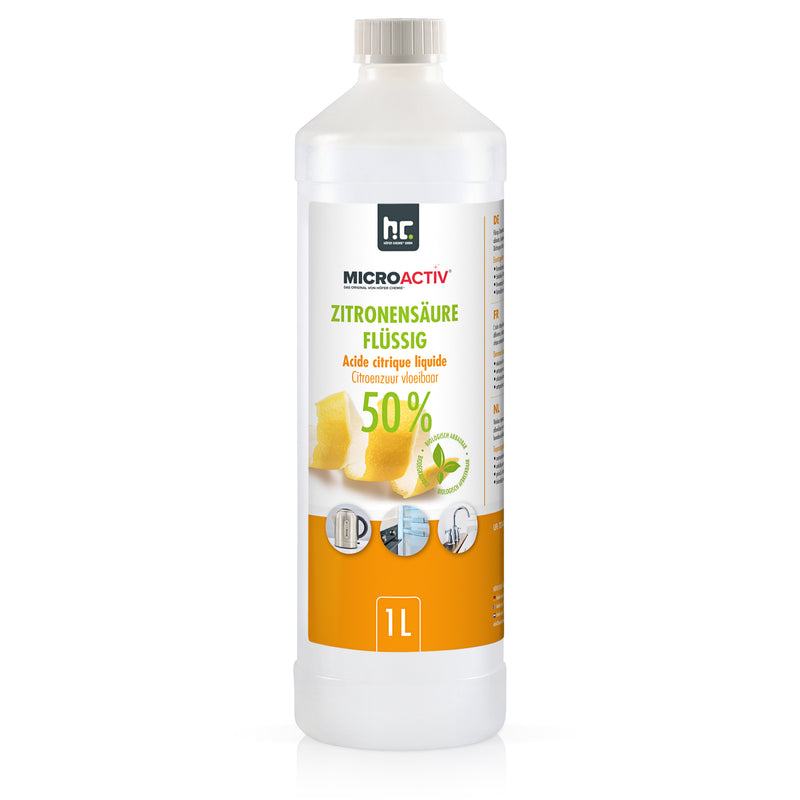 Acide Citrique Liquide 50% MICROACTIV® détartrant en bouteille de 1 L