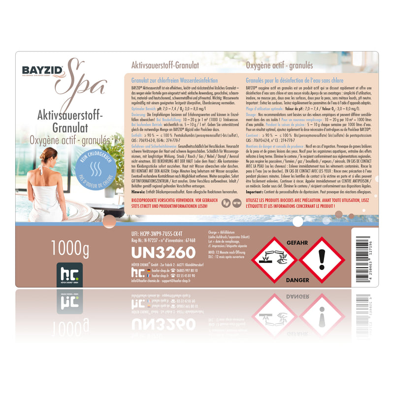 1 kg de granulés d'oxygène actif BAYZID® SPA