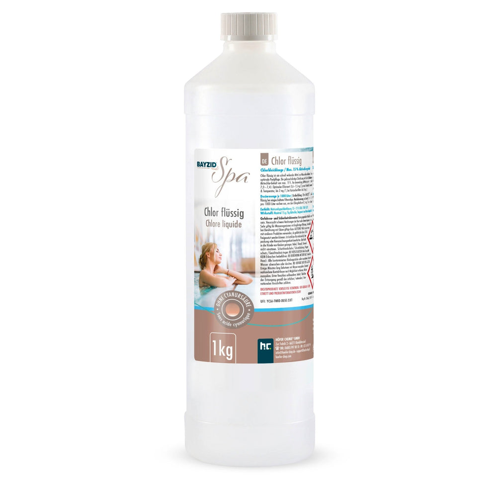 1 kg BAYZID® SPA Chlor flüssig für Whirlpools & Planschbecken– Höfer Chemie GmbH