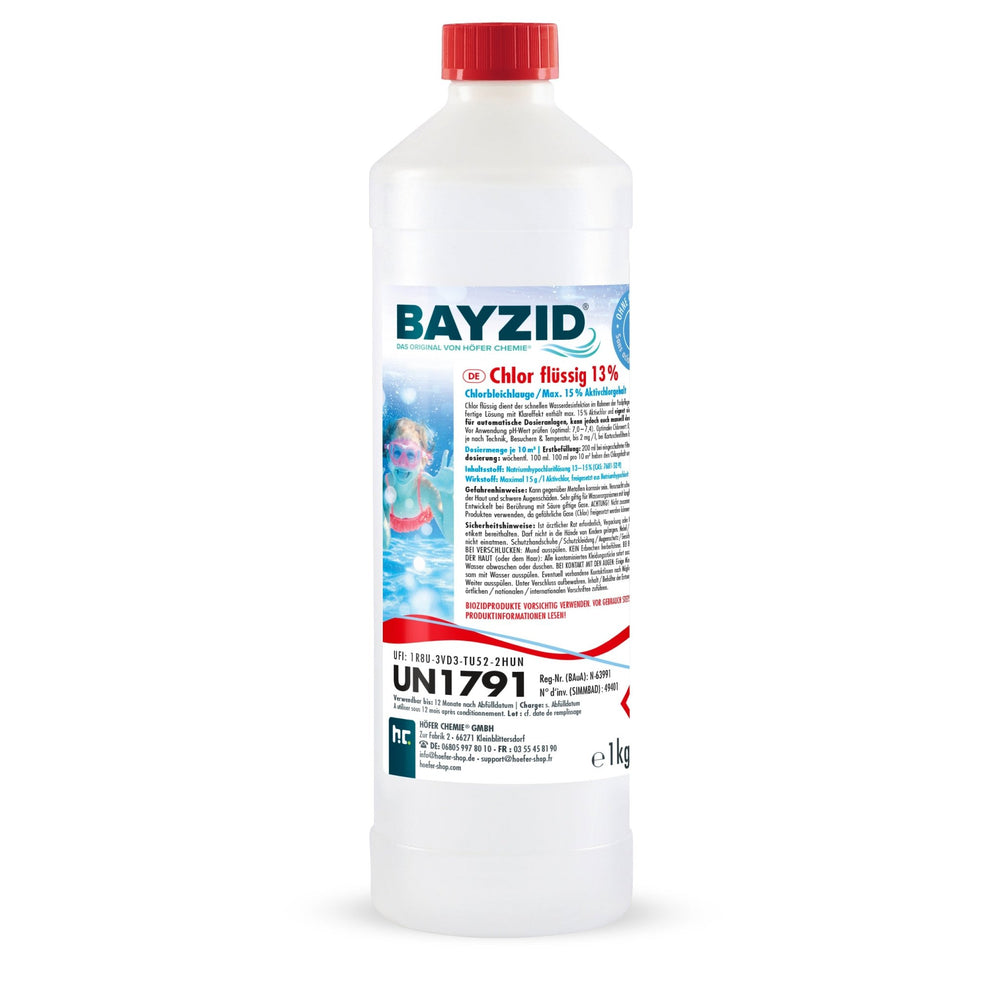 chlor aufbewahrung 1 kg BAYZID® Chlor 13% flüssig für Pools– Höfer Chemie GmbH