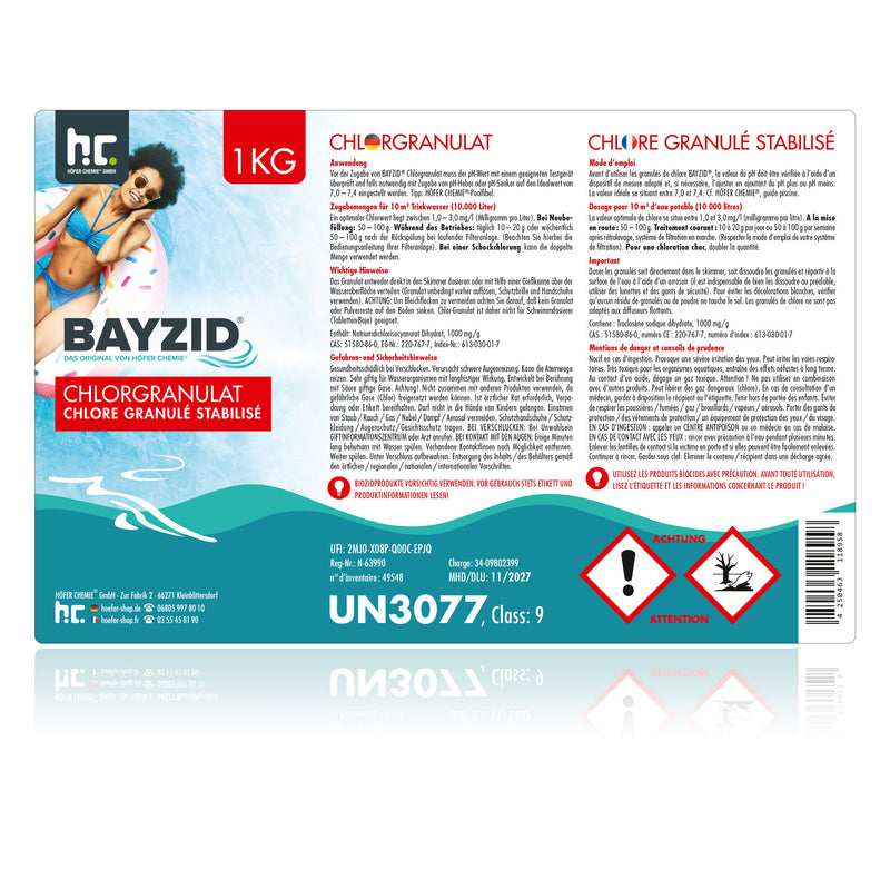 1 kg BAYZID® chloorgranulaat voor zwembaden