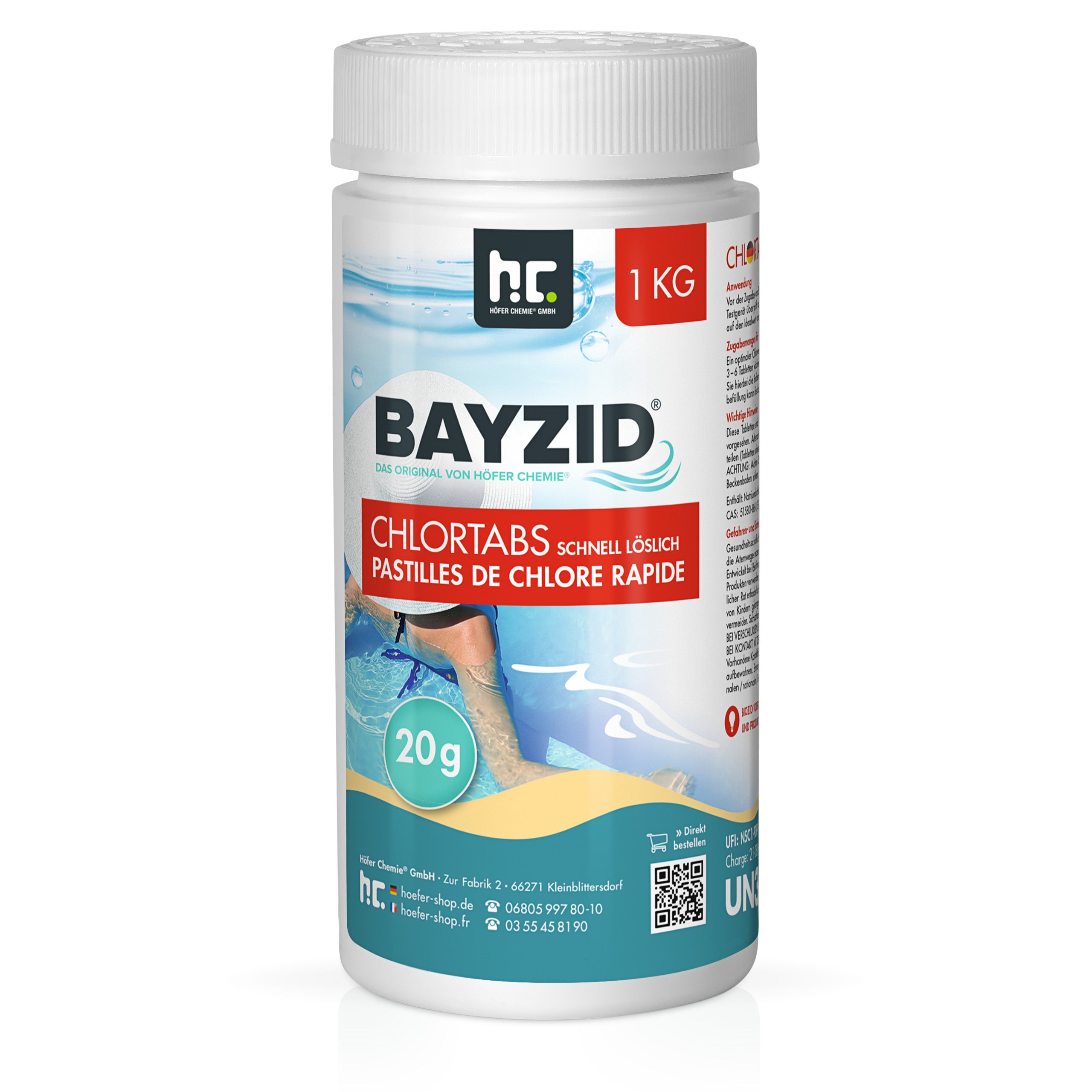 chlortabletten aufbewahrung 1 kg BAYZID® Chlortabs 20g schnell löslich– Höfer Chemie GmbH